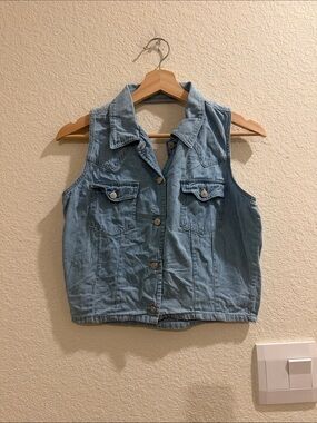 70. Halter Neck Denim Tank